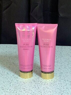 2X Victoria's Secret Fragrance Body Lotion Pure Seduction & Seduction Shimmer